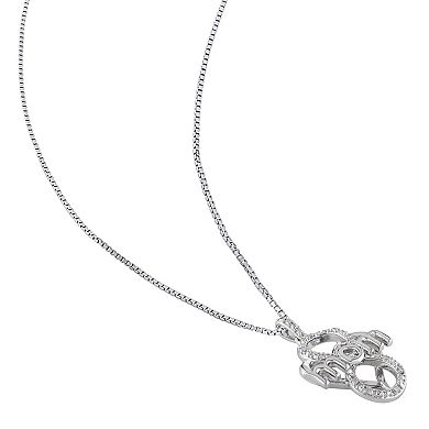 Stella Grace Sterling Silver Diamond Accent Heart "MOM" Pendant Necklace