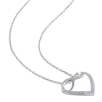 Stella Grace Sterling Silver Diamond Accent Heart Pendant Necklace