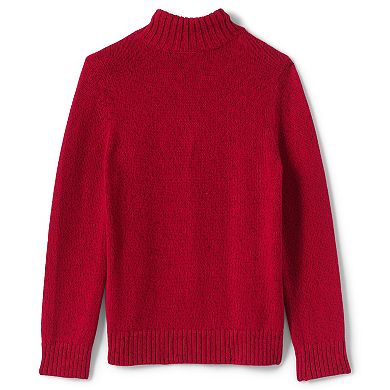 Boys 7-20 Lands' End Cable Button Mock-Neck Sweater