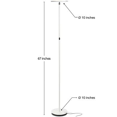 Brightech Sky Flux LED Torchiere Bright Standing Touch Sensor Floor Lamp, White