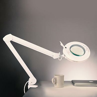 Brightech Lightview Pro 2.25x Magnifying 5 Diopter Led Task Lamp W/ Color Temperature Options, White