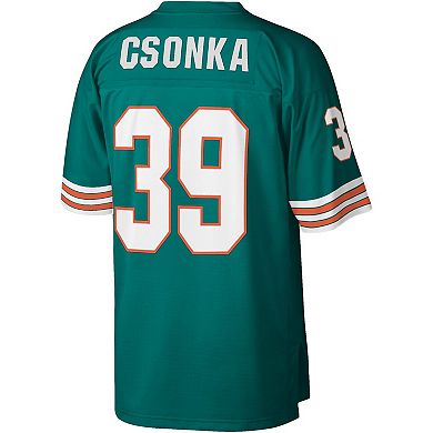 Men's Mitchell & Ness Larry Csonka Aqua Miami Dolphins Legacy Replica Jersey