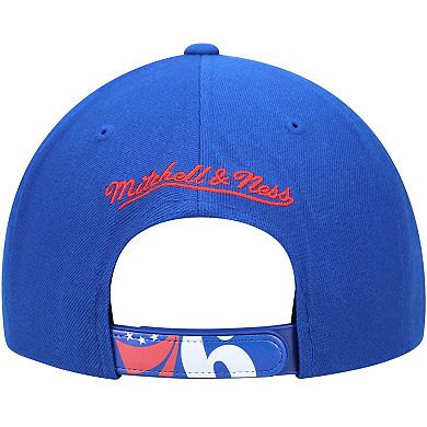 Men's Mitchell & Ness Royal Philadelphia 76ers Hardwood Classics Pop Snapback Hat