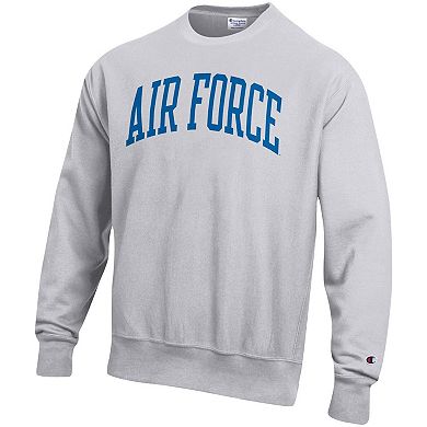 Men's Champion Heathered Gray Air Force Falcons Arch Reverse Weave Pullover Sweatshirt