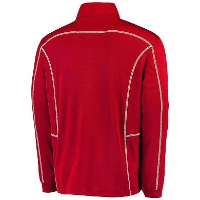 Men's Columbia Golf Red Utah Utes Shotgun Omni-Wick Quarter-Zip Pullover Jacket