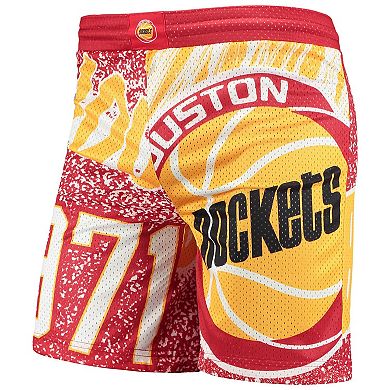 Youth Mitchell & Ness Red Houston Rockets Hardwood Classics Jumbotron Shorts