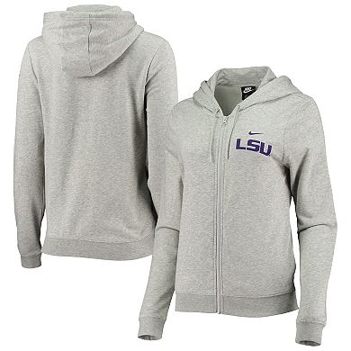 Women's Nike Heathered Gray LSU Tigers Varsity Fleece Full-Zip Hoodie