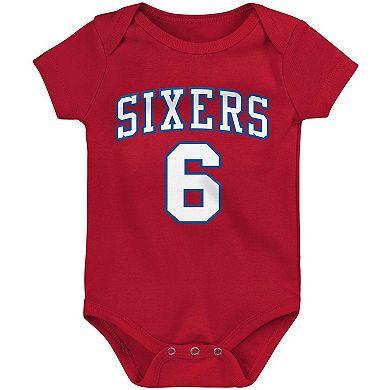 Infant Mitchell & Ness Julius Erving Red Philadelphia 76ers Hardwood Classics Name & Number Bodysuit