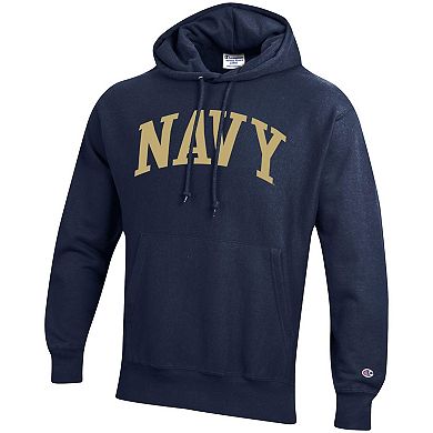 Men's Champion Navy Navy Midshipmen Team Arch Reverse Weave Pullover Hoodie
