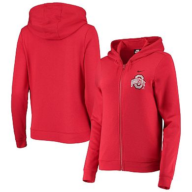 Women's Nike Scarlet Ohio State Buckeyes Varsity Fleece Full-Zip Hoodie