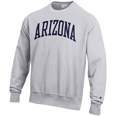 Men's Champion Heathered Gray Arizona Wildcats Arch Reverse Weave Pullover Sweatshirt