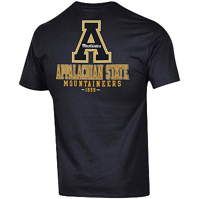 Men's Champion Black Appalachian State Mountaineers Stack 2-Hit T-Shirt
