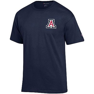 Men's Champion Navy Arizona Wildcats Stack 2-Hit T-Shirt