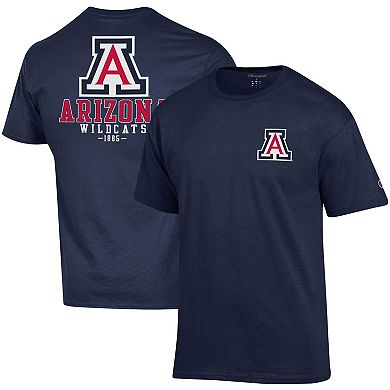 Men's Champion Navy Arizona Wildcats Stack 2-Hit T-Shirt