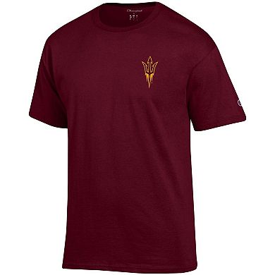 Men's Champion Maroon Arizona State Sun Devils Stack 2-Hit T-Shirt