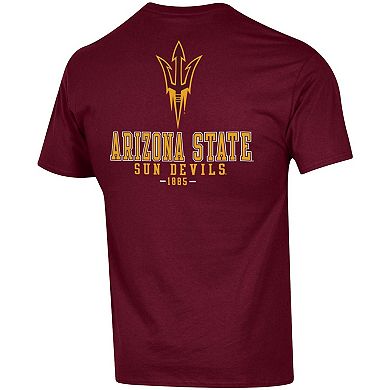 Men's Champion Maroon Arizona State Sun Devils Stack 2-Hit T-Shirt