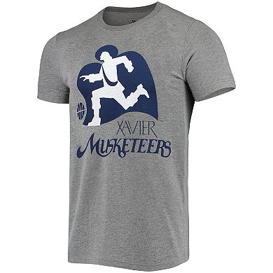 Men's Homefield Heathered Gray Xavier Musketeers Vintage Basketball Tri-Blend T-Shirt