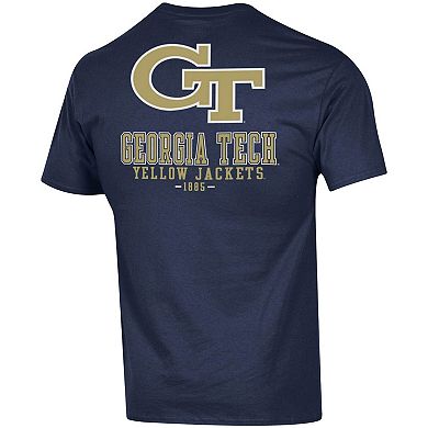 Men's Champion Navy Georgia Tech Yellow Jackets Stack 2-Hit T-Shirt