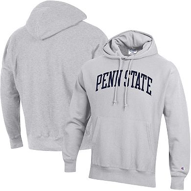 Men's Champion Heathered Gray Penn State Nittany Lions Team Arch Reverse Weave Pullover Hoodie