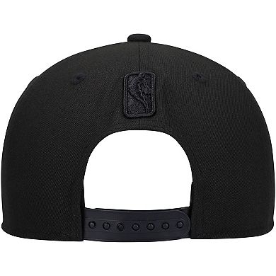 Men's New Era Charlotte Hornets Black On Black 9FIFTY Snapback Hat