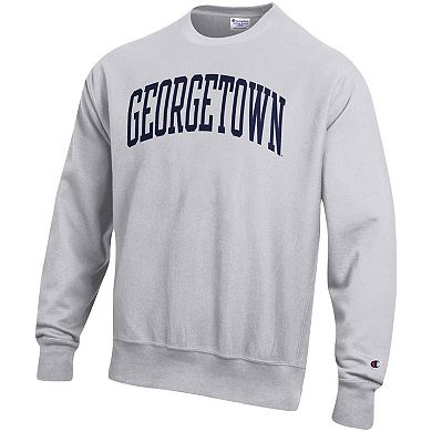 Men's Champion Heathered Gray Georgetown Hoyas Arch Reverse Weave Pullover Sweatshirt