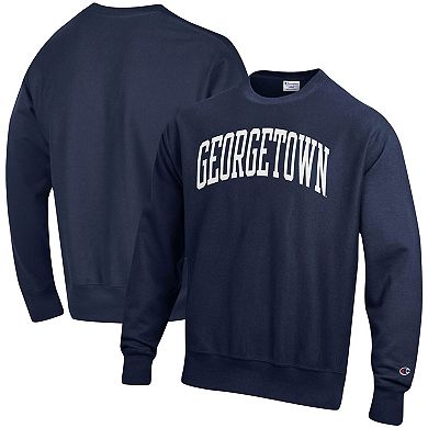 Men's Champion Navy Georgetown Hoyas Arch Reverse Weave Pullover Sweatshirt