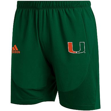 Men's adidas Green Miami Hurricanes 2021 Sideline AEROREADY Training Shorts