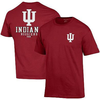 Men's Champion Crimson Indiana Hoosiers Stack 2-Hit T-Shirt