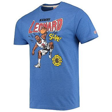 Men's Homage Kawhi Leonard Royal LA Clippers Comic Book Player Tri-Blend T-Shirt