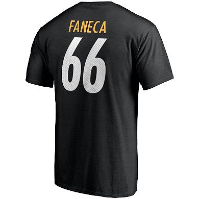 Men's Fanatics Branded Alan Faneca Black Pittsburgh Steelers NFL Hall of Fame Class of 2021 Name & Number T-Shirt