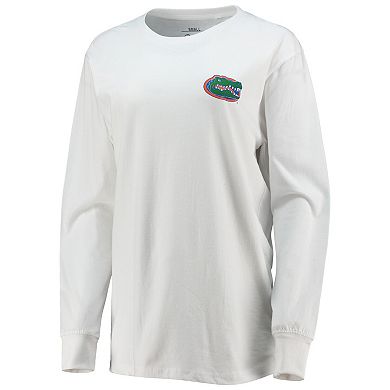 Women's Pressbox White Florida Gators Traditions Pennant Long Sleeve T-Shirt