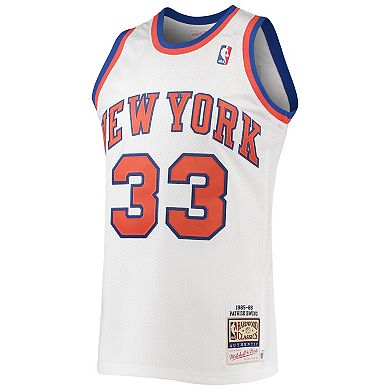 Men's Mitchell & Ness Patrick Ewing White New York Knicks Hardwood Classics Authentic 1985 Jersey