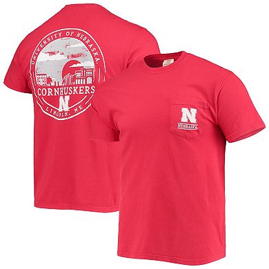 Men's Scarlet Nebraska Huskers Circle Campus Scene T-Shirt