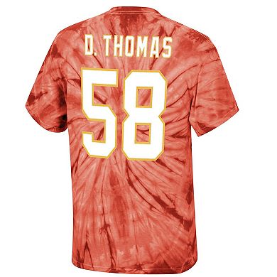 Men's Mitchell & Ness Derrick Thomas Red Kansas City Chiefs Tie-Dye Retired Player Name & Number T-Shirt