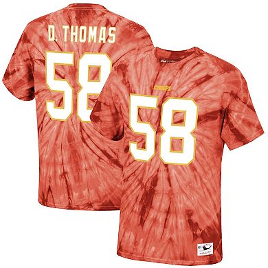 Men's Mitchell & Ness Derrick Thomas Red Kansas City Chiefs Tie-Dye Retired Player Name & Number T-Shirt