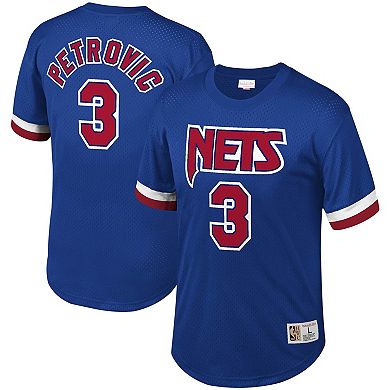 Men's Mitchell & Ness Drazen Petrovic Royal New Jersey Nets Mesh T-Shirt