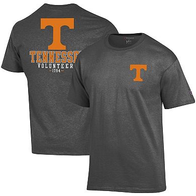 Men's Champion Heathered Gray Tennessee Volunteers Stack 2-Hit T-Shirt