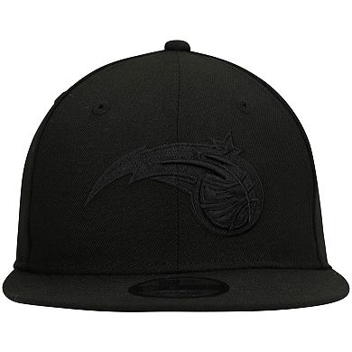 Men's New Era Orlando Magic Black On Black 9FIFTY Snapback Hat
