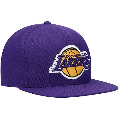 Men's Mitchell & Ness Purple Los Angeles Lakers Team Ground Snapback Hat