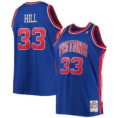 Men's Mitchell & Ness Grant Hill Blue Detroit Pistons Big & Tall Hardwood Classics Swingman Jersey