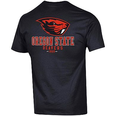 Men's Champion Black Oregon State Beavers Stack 2-Hit T-Shirt