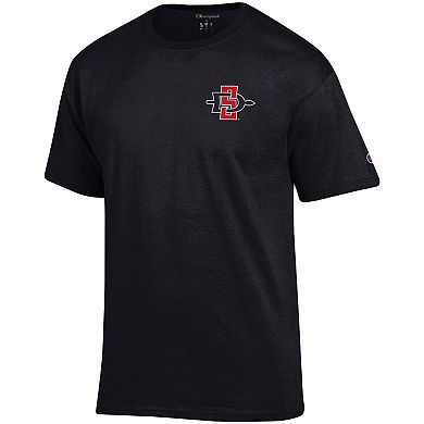 Men's Champion Black San Diego State Aztecs Stack 2-Hit T-Shirt