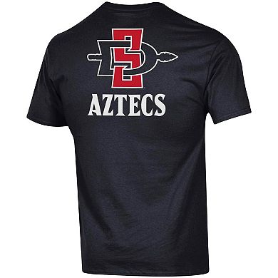 Men's Champion Black San Diego State Aztecs Stack 2-Hit T-Shirt