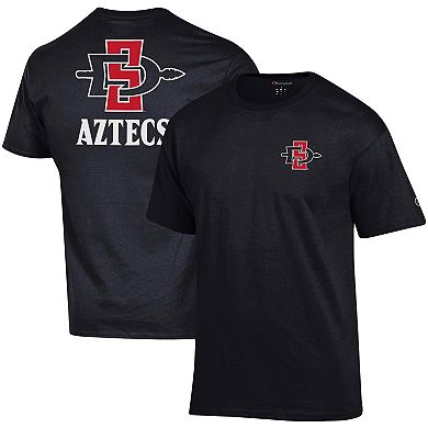 Men's Champion Black San Diego State Aztecs Stack 2-Hit T-Shirt