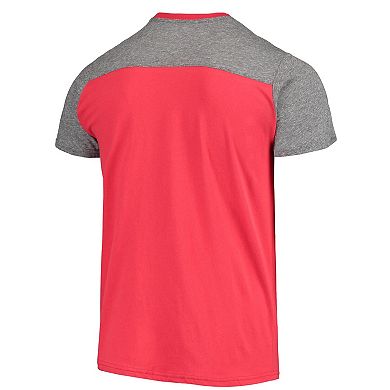 Men's Majestic Threads Red/Gray Kansas City Chiefs Field Goal Slub T-Shirt