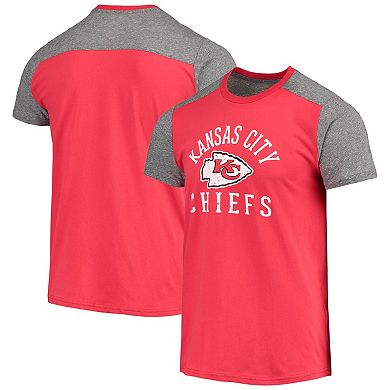 Men's Majestic Threads Red/Gray Kansas City Chiefs Field Goal Slub T-Shirt