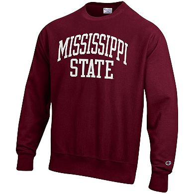 Men's Champion Maroon Mississippi State Bulldogs Arch Reverse Weave Pullover Sweatshirt