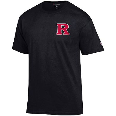 Men's Champion Black Rutgers Scarlet Knights Stack 2-Hit T-Shirt