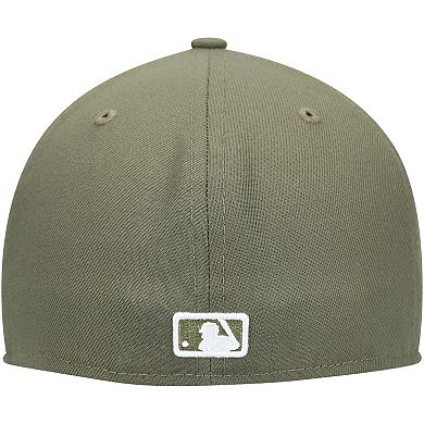 Men's New Era Olive Milwaukee Brewers Logo White 59FIFTY Fitted Hat