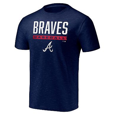 Men's Fanatics Branded Navy Atlanta Braves Win Stripe Space-Dye T-Shirt